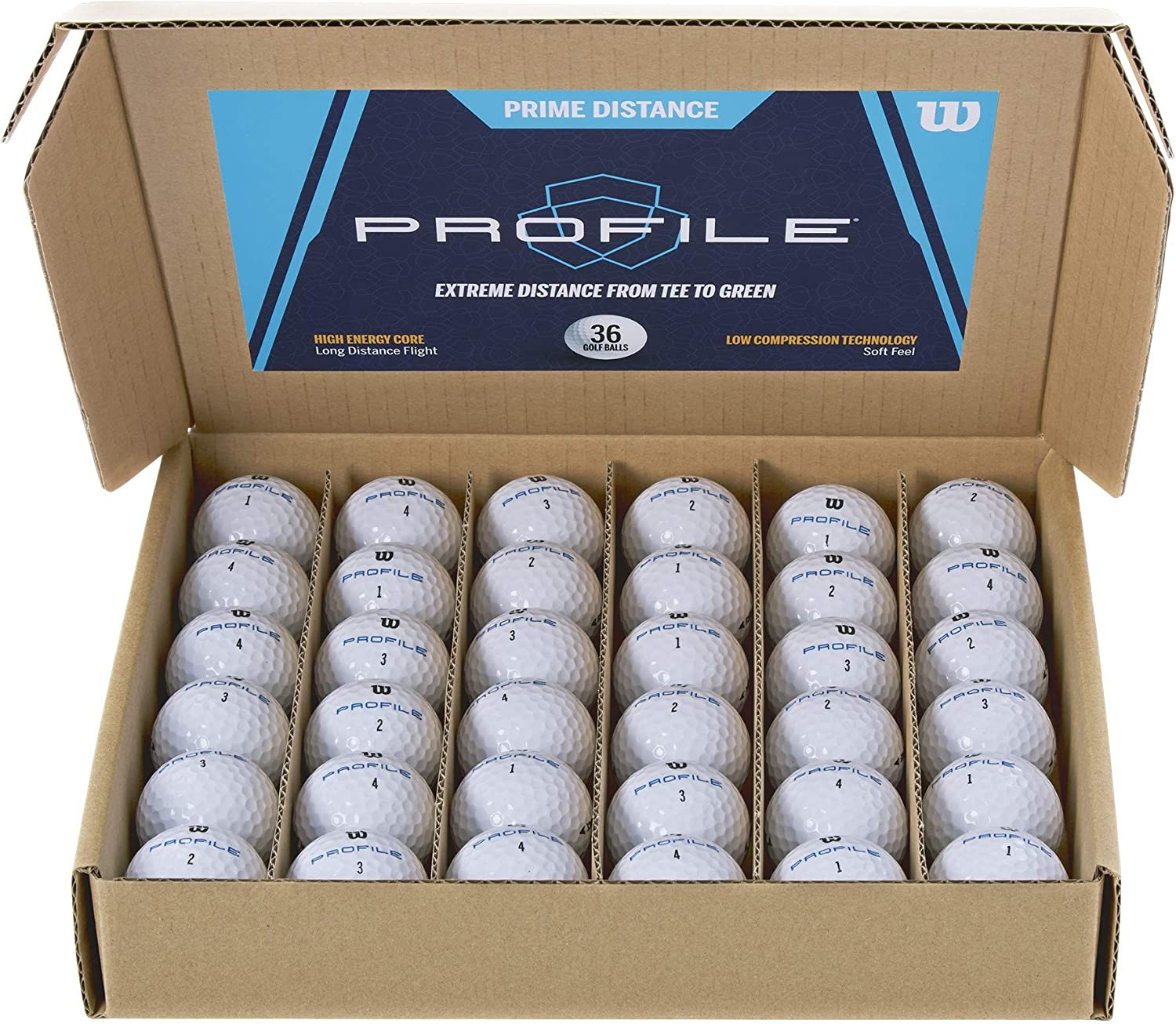 WILSON Profile Distance Golf Ball 36 Pack