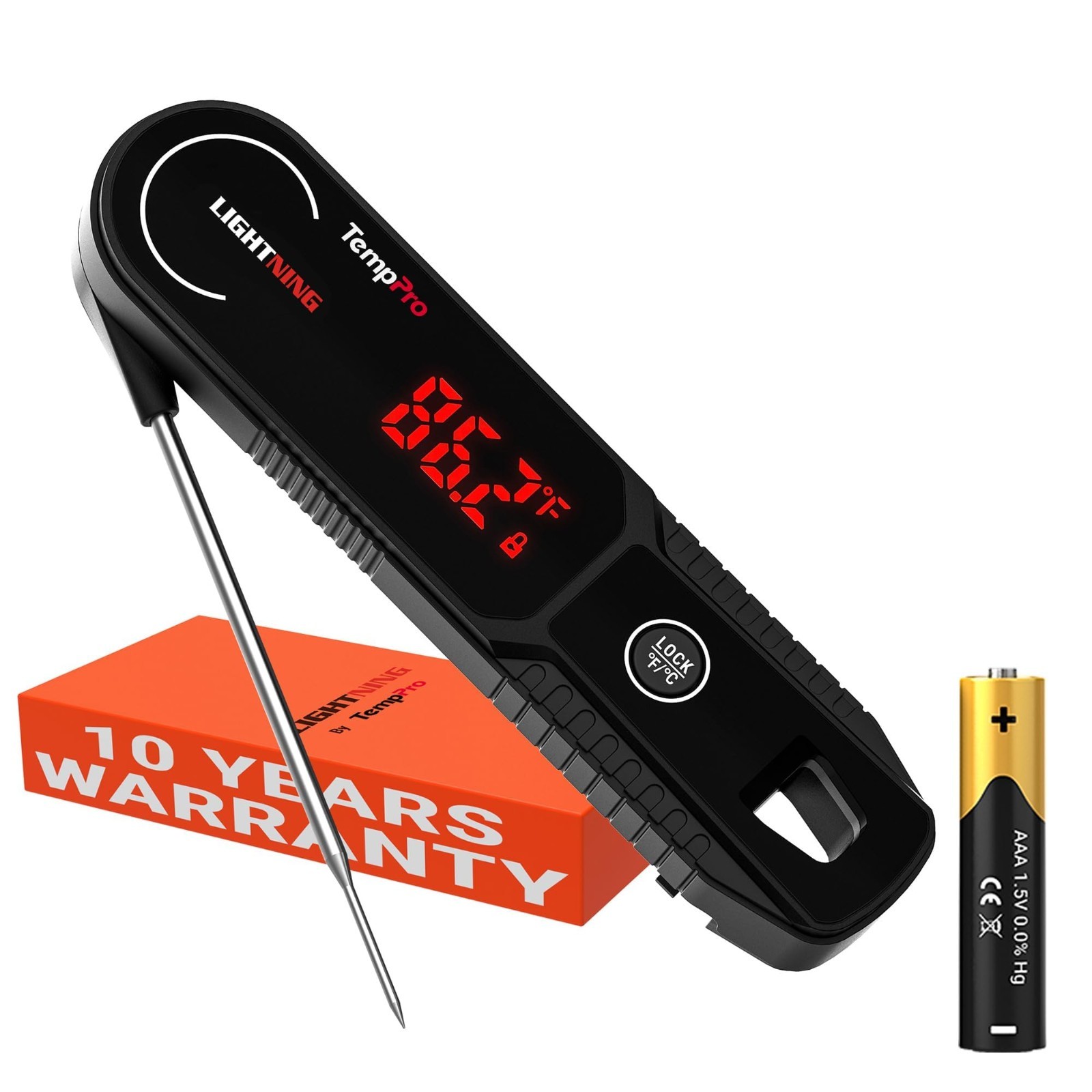 Instant Read Meat Thermometer - Digital Kitchen Food Thermometer, 180° Rotating