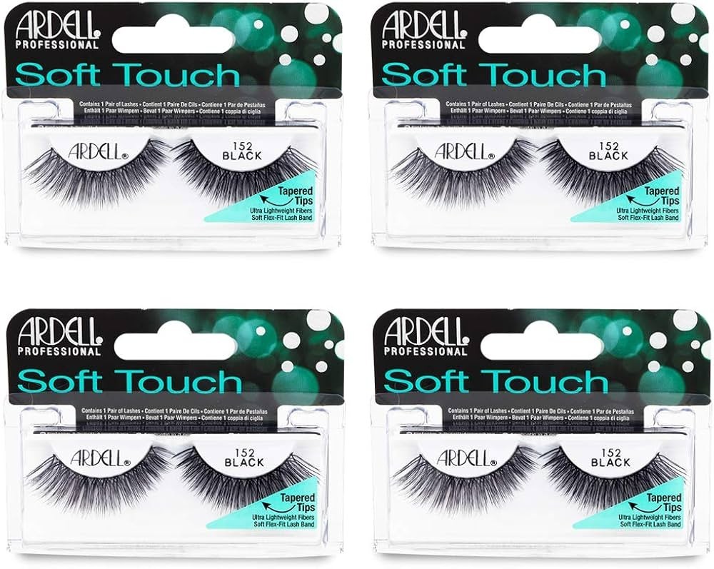 Lot 4 Pairs ARDELL 152 Soft Touch Tapered Tips False Eyelashes Black