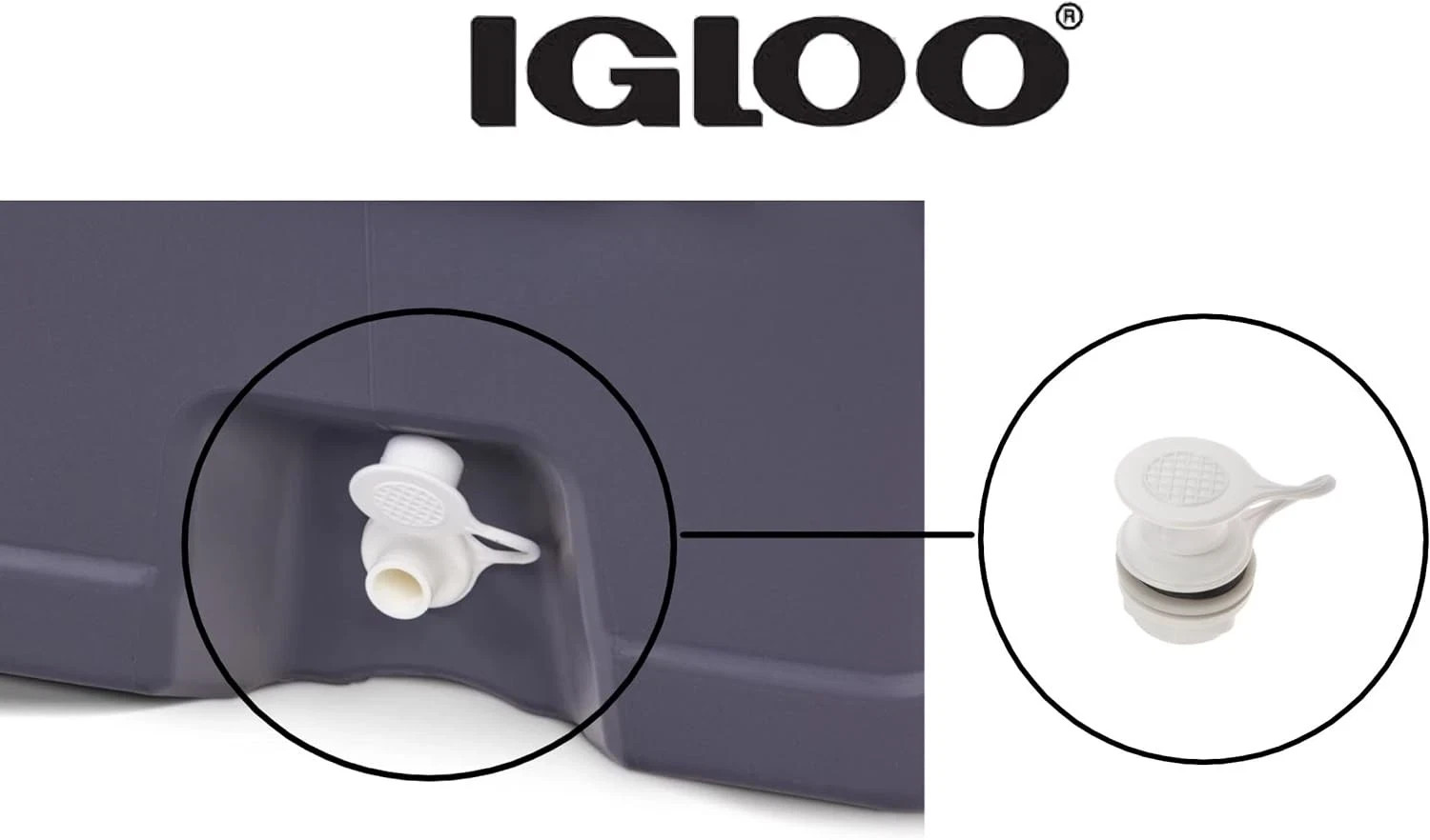 Igloo Authentic Triple Snap Drain Plug for Coolers 7/8" OD Hole Leak-Proof 24010