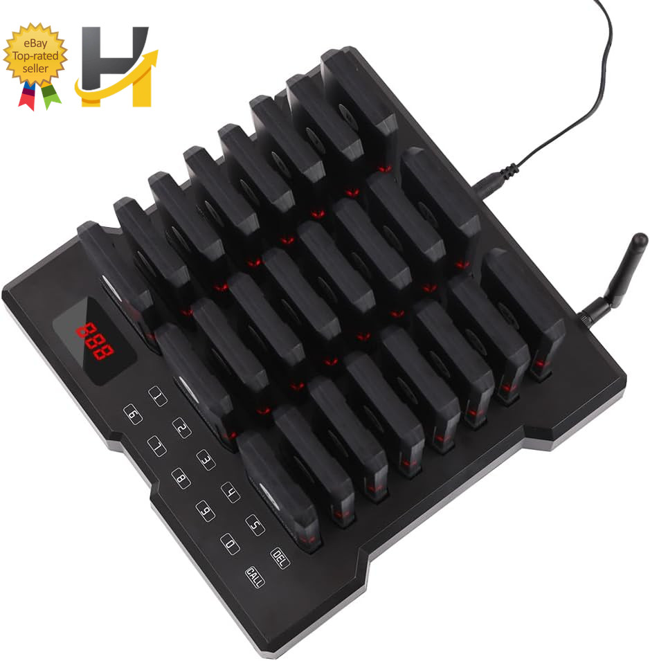 Restaurant Pager Wireless Calling System 24 Beepers Guest Customer Queue Pagers