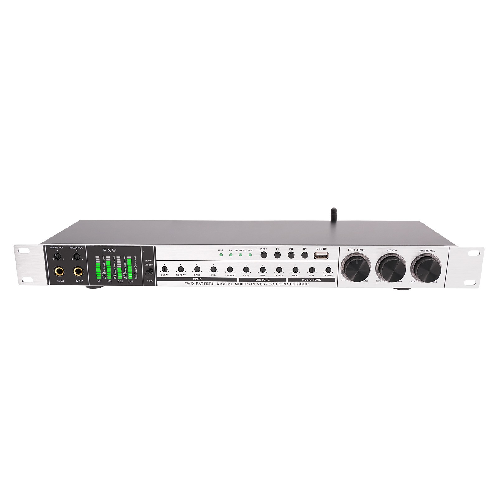 USB Audio Processor Mixer Professional Anti-howling Audio Processor w/ Bluetooth