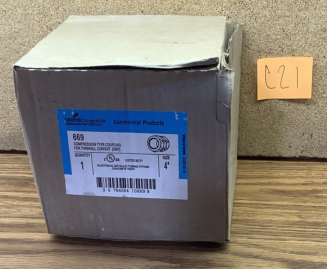 NOB COOPER CROUSE HINDS 669 4" Compression Type Coupling For Thinwall Conduit