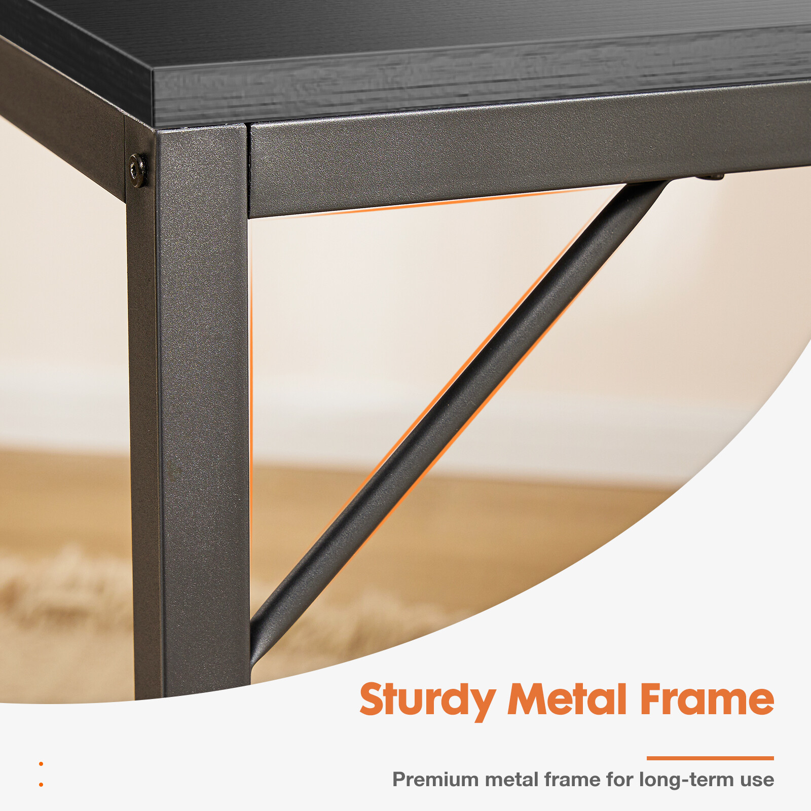 Office Study Table with Side Hook and 2 Storage Drawers - 40/47in Computer Desk