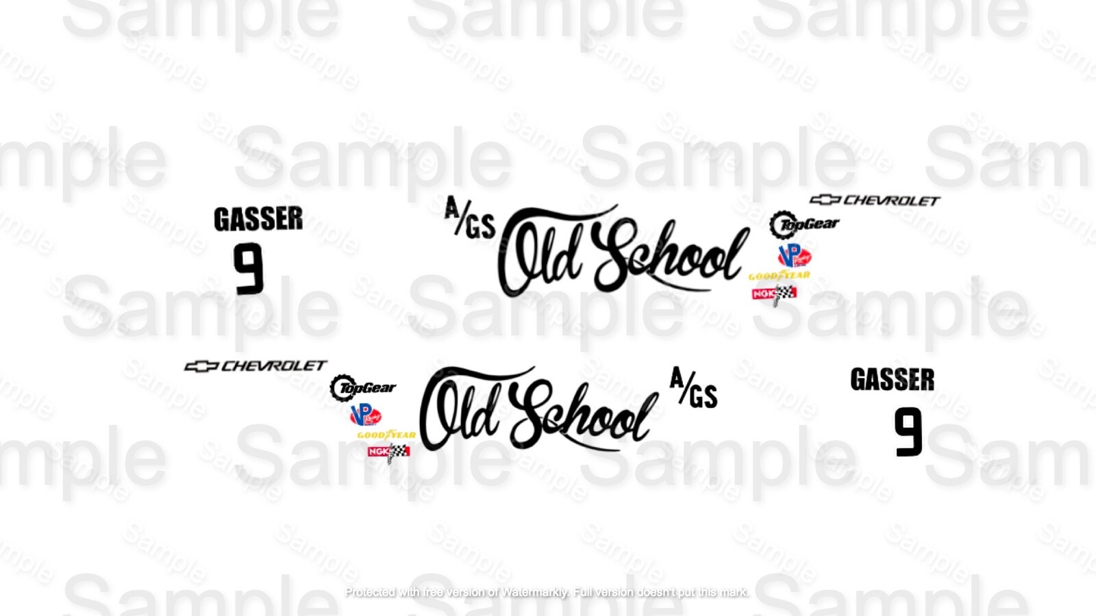 Hot wheels 1/64 Water Slide Decals '55 Chevy Gasser Bell Air OLD SCHOOL 264