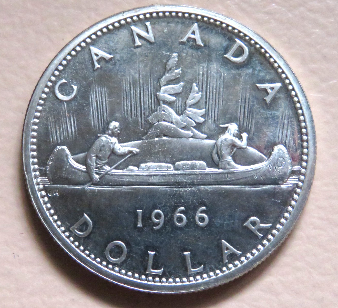 Canada. 1966 Silver - 1 Dollar..  BU