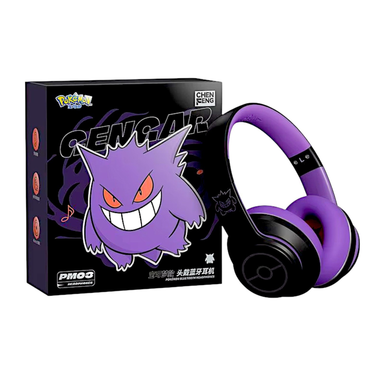 Gengar Eevee Pokemon Wireless Bluetooth 5.4 Headphones RGB Gamers Headset w/Box