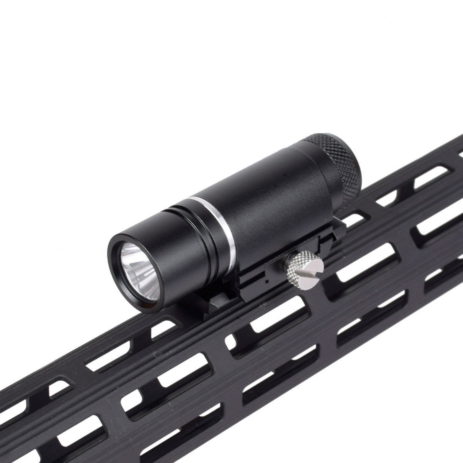 Tactical Flashlight Weaponlight Picatinny Rail Mount CR123A LED Compact Black