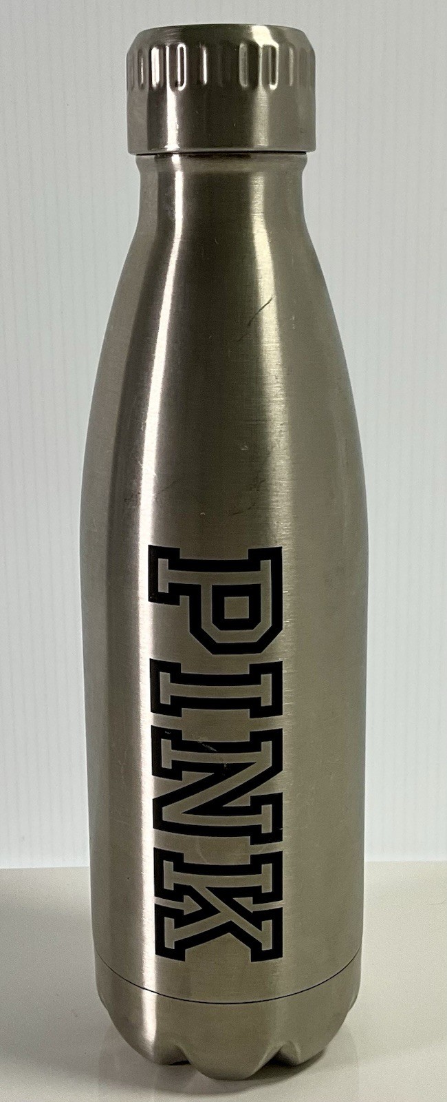 Victoria's Secret PINK Active Silver Metal Stainless Steel Water Bottle 17 oz.