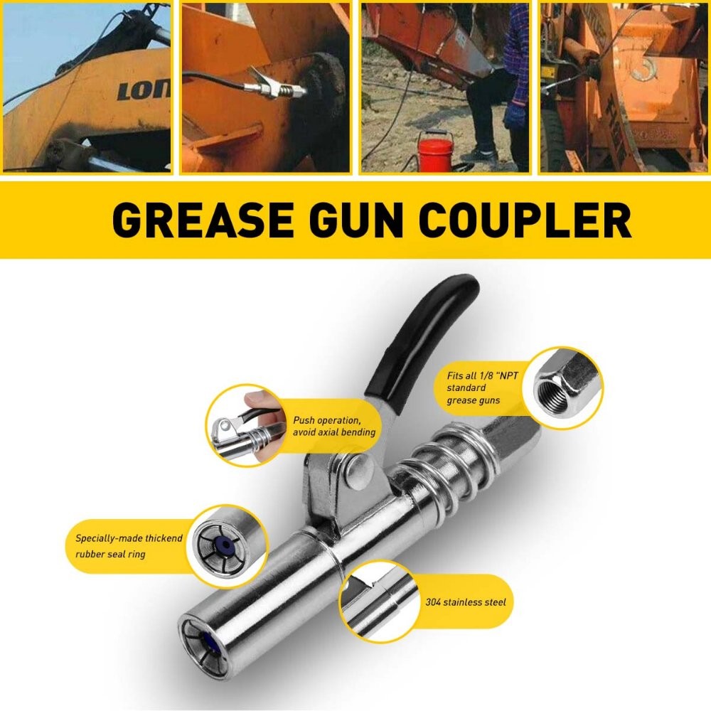 Grease Gun Coupler Quick Release Lock Oil Injection Nozzle Professional EOA