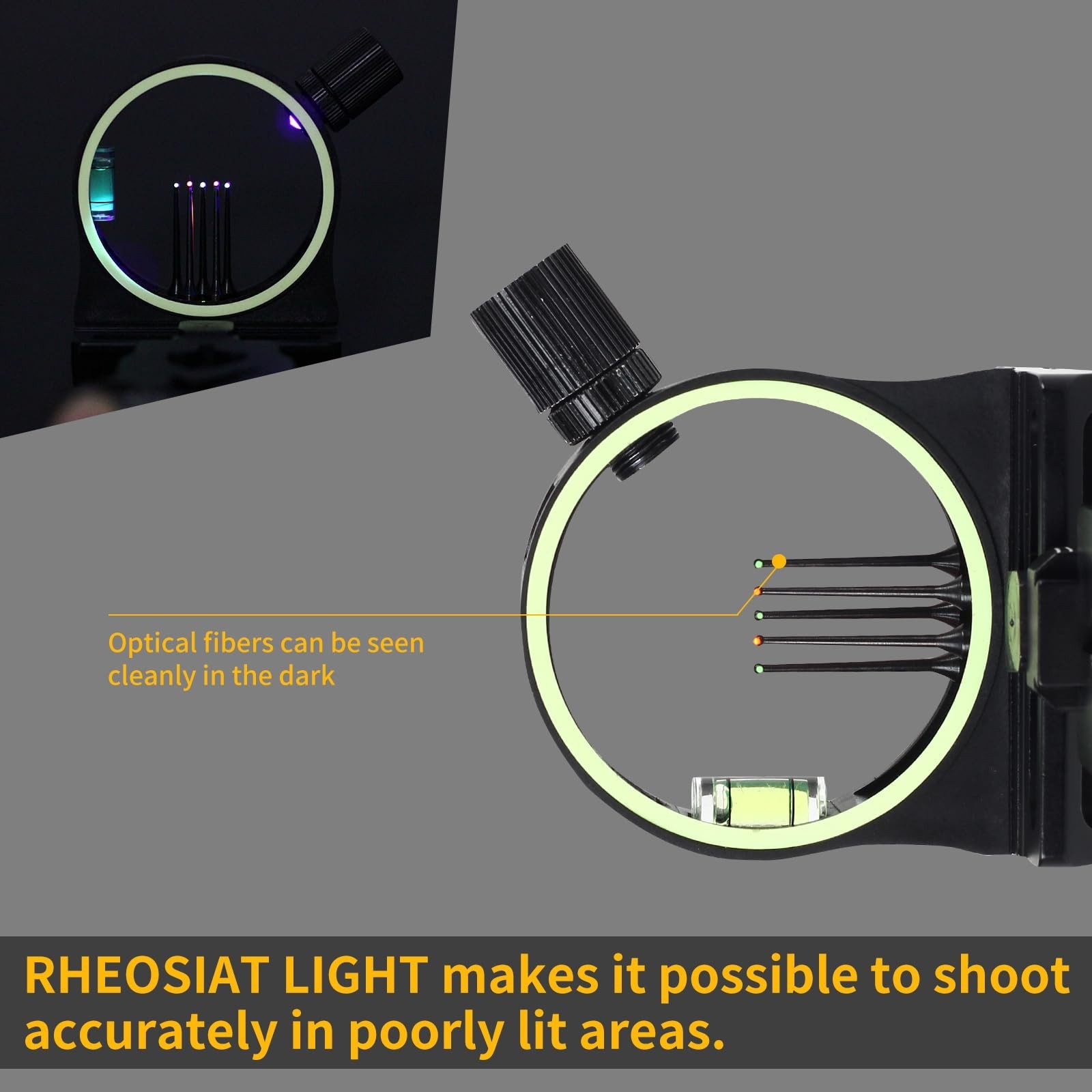 Archery 5 Pin Bow Sight .029 Fiber Optics Sight with Rheostat Light & Reversi...