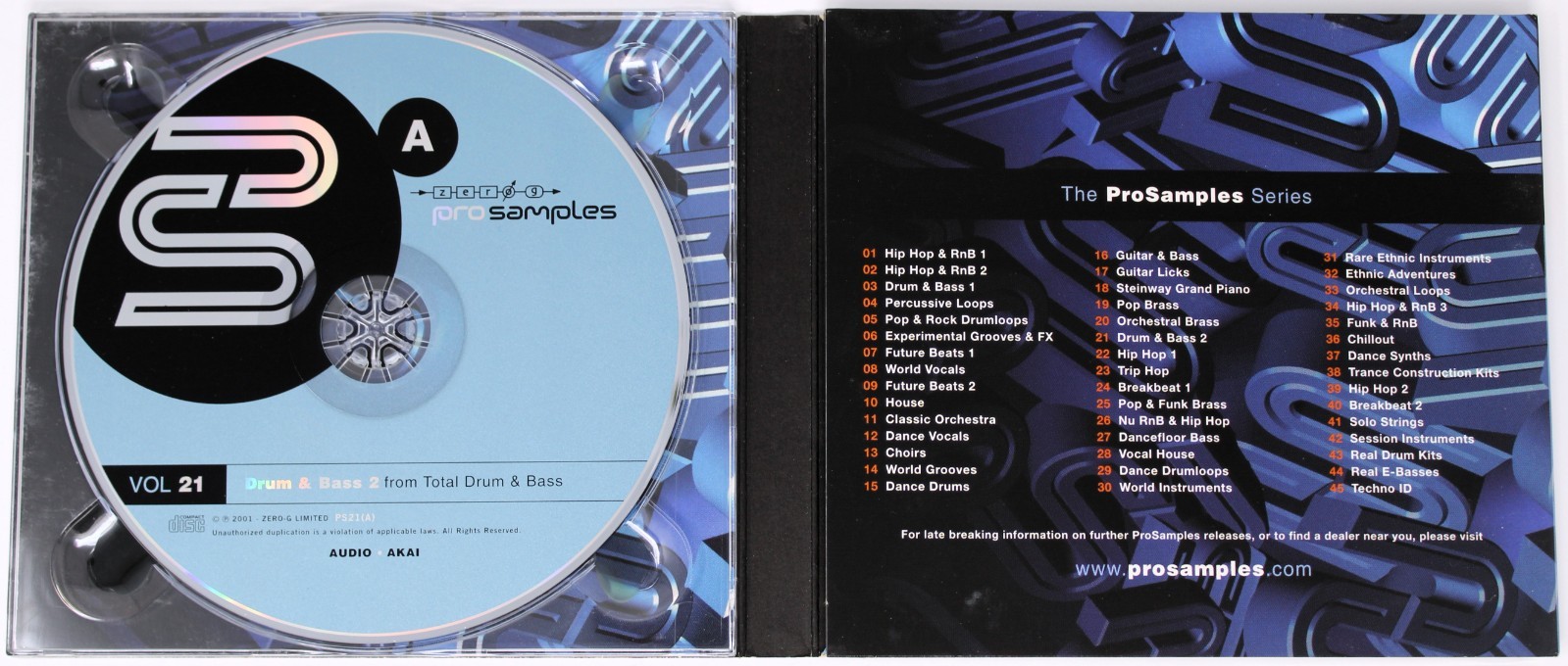 Zero-G Pro Samples 21 Drum & Bass 2 Sample/Sound Library/Sampling Double CD
