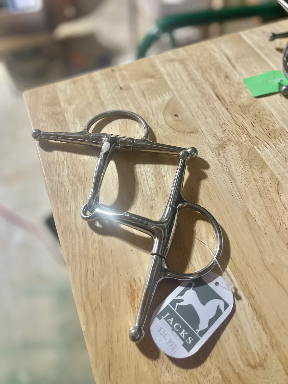 5" single joint smooth full cheek snaffle bit Stainless Steel, with curved mouth