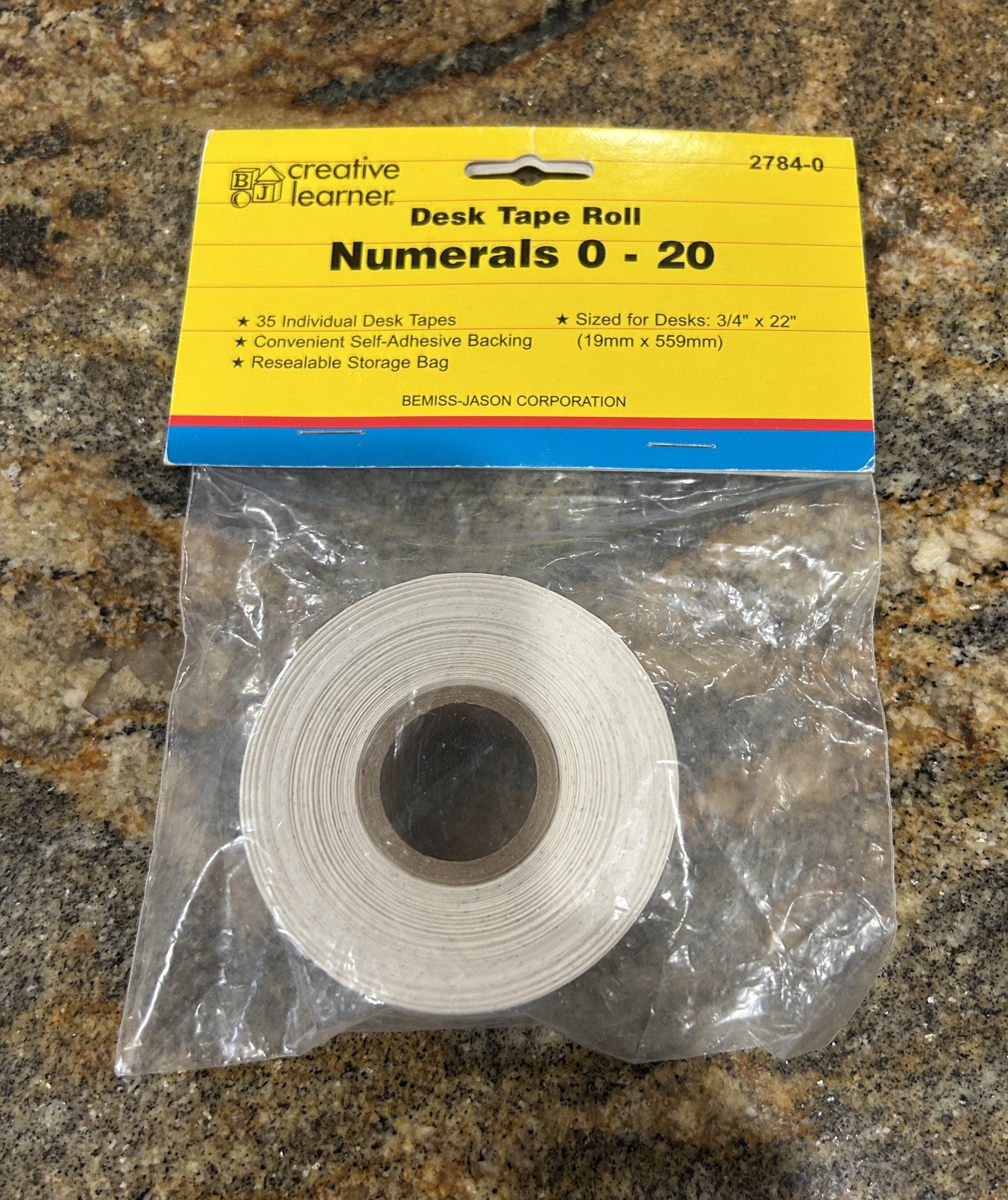 Creative Learner 35 pc Number Line Tape, Numbers 0-20 Self Adhesive Number Line