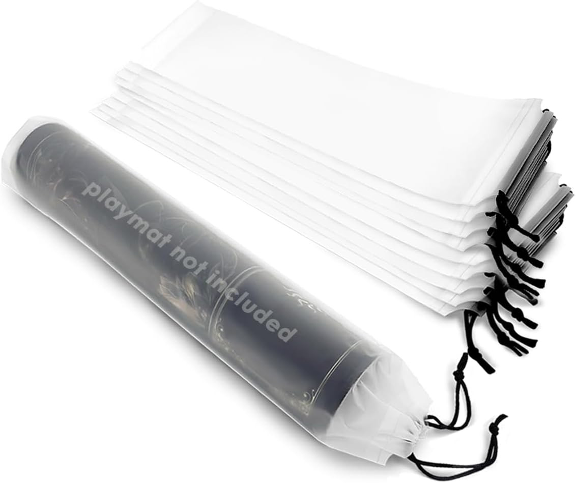 Playmat Bag for TCG – 10 Pack Waterproof Frosted White Polyethylene Storage Bags