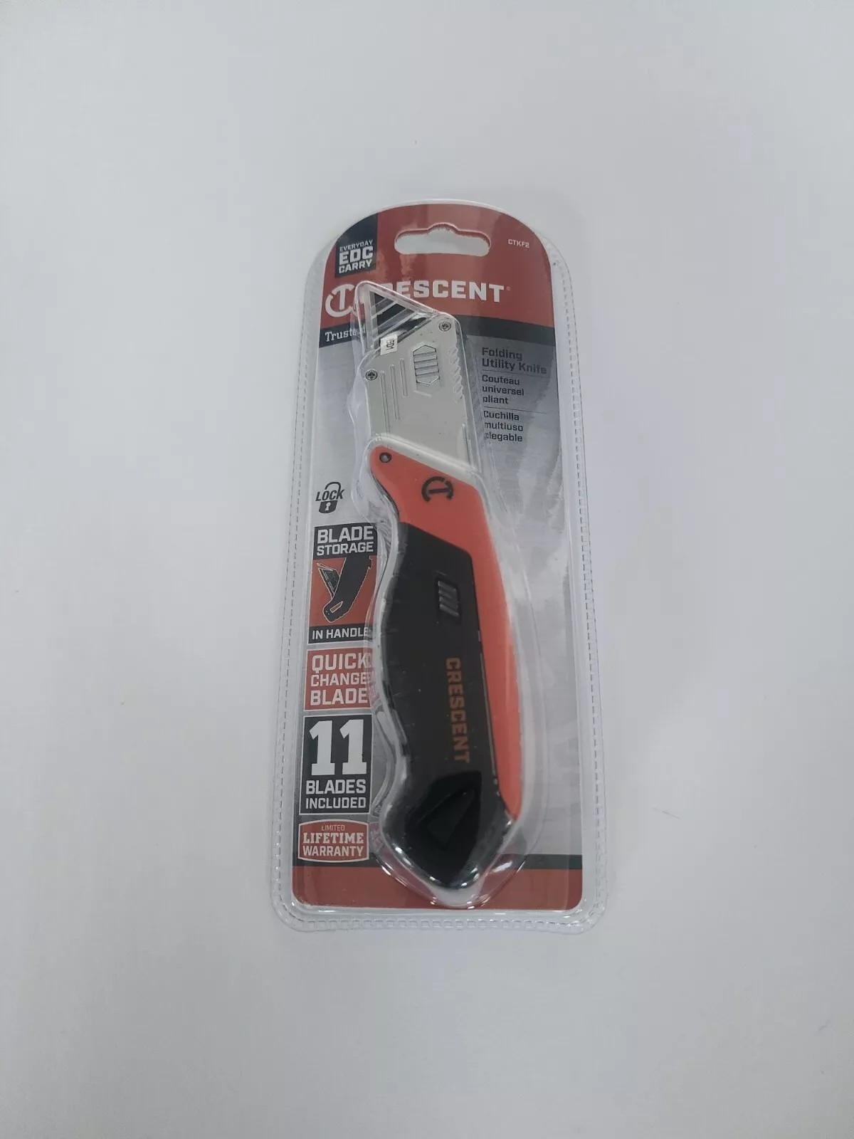 Crescent CTKF2 11 Blades Included Folding Utility Knife