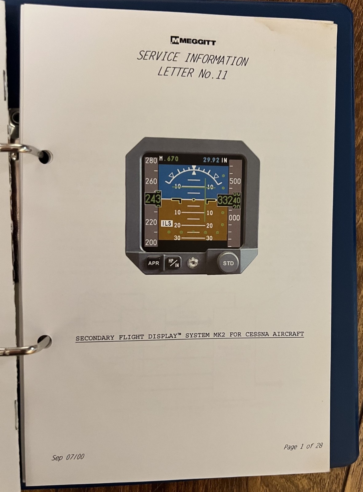 Manual - Meggitt Secondary Flight Display System, Mk 2