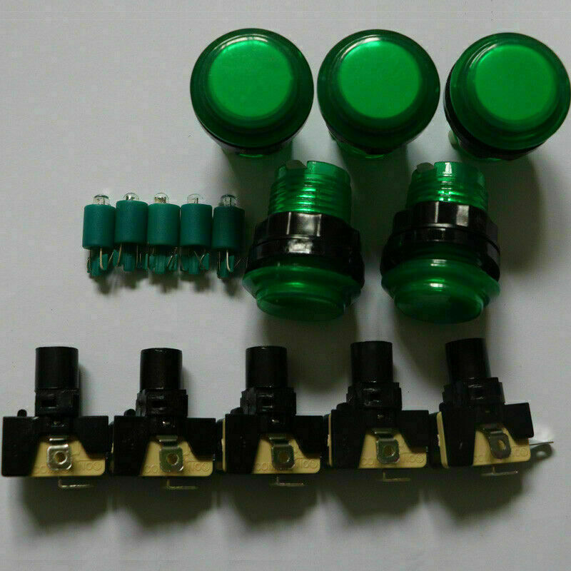 5 X pcs Arcade Game LED Buttons DC 5V 12v Illuminated With Microswitch MIX COLOR