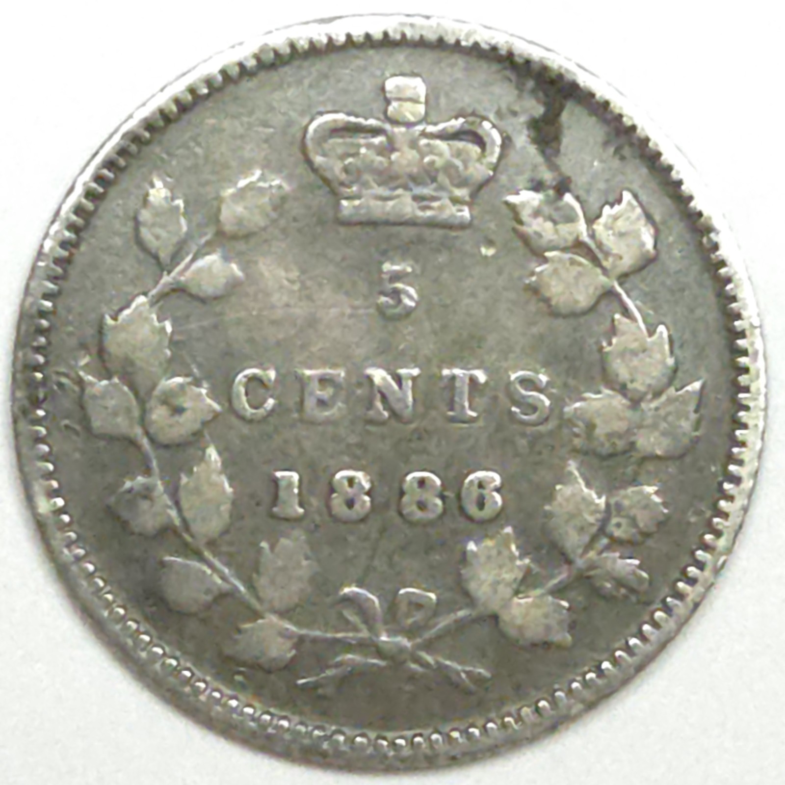 1886 Canada Silver 5 Cents - VG (Lot#1)