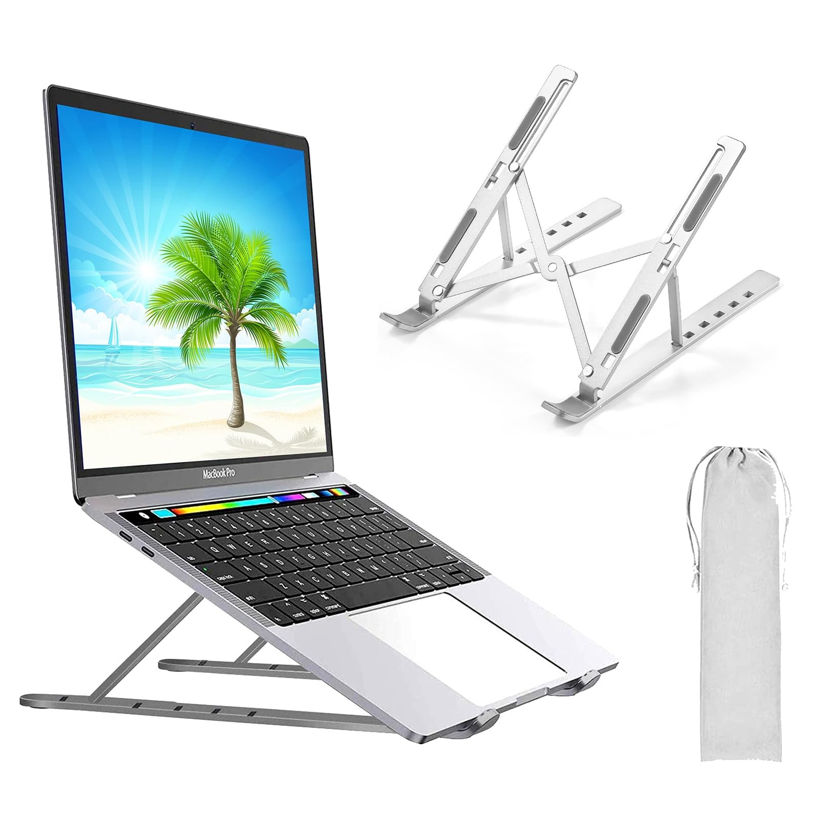 Aluminum Laptop Stand for Desk, Arae Adjustable Ergonomic Portable Holder, Fo...