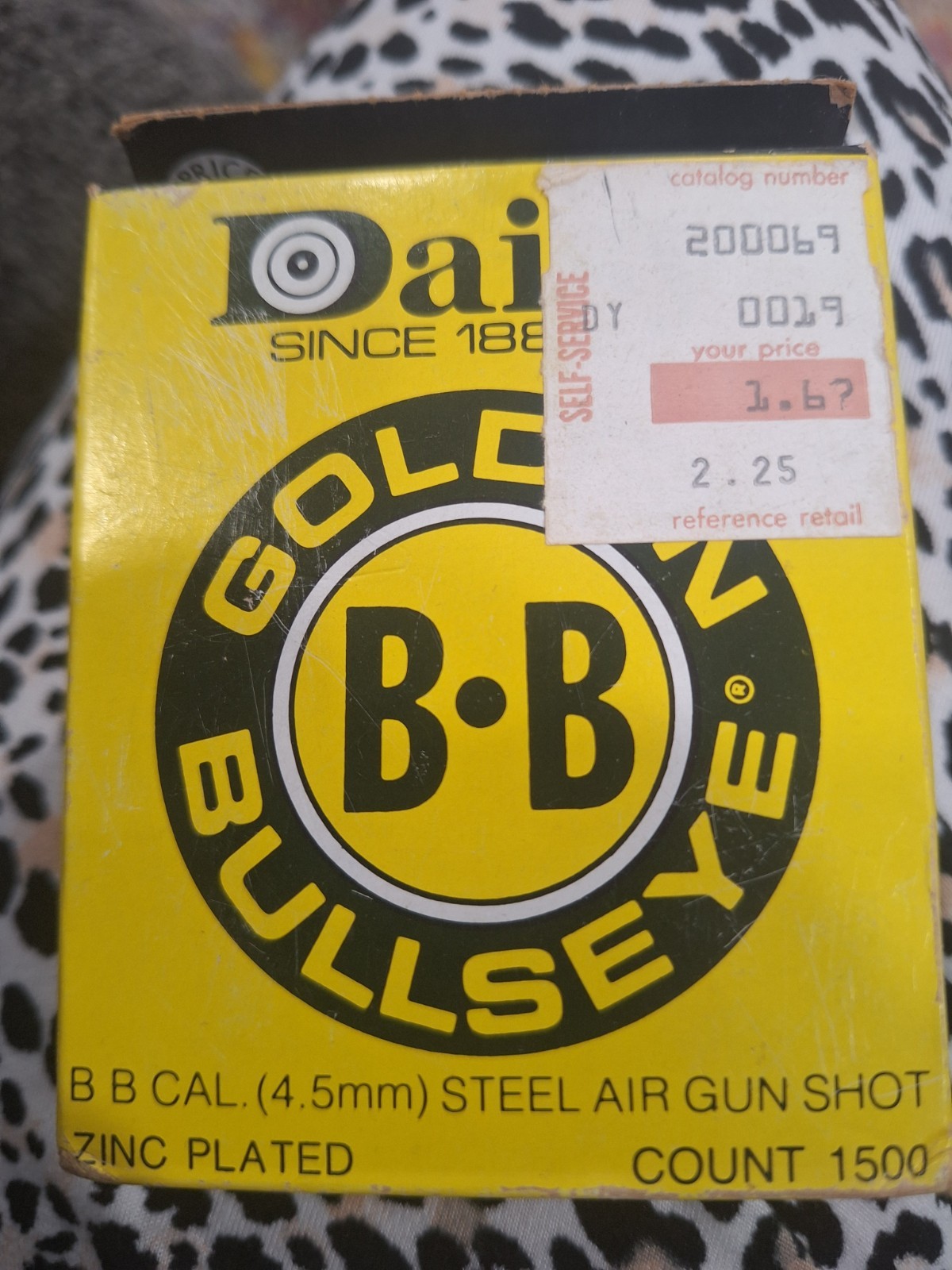 Daisy Golden Bullseye BBs Package Vtg Late 1970s  Ammo Box 1500 Count Zinc PB7