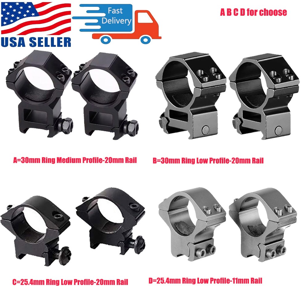 25.4mm/30mm Ring Low Profile Mount Base for 20mm Picatinny/11mm Dovetail Rail
