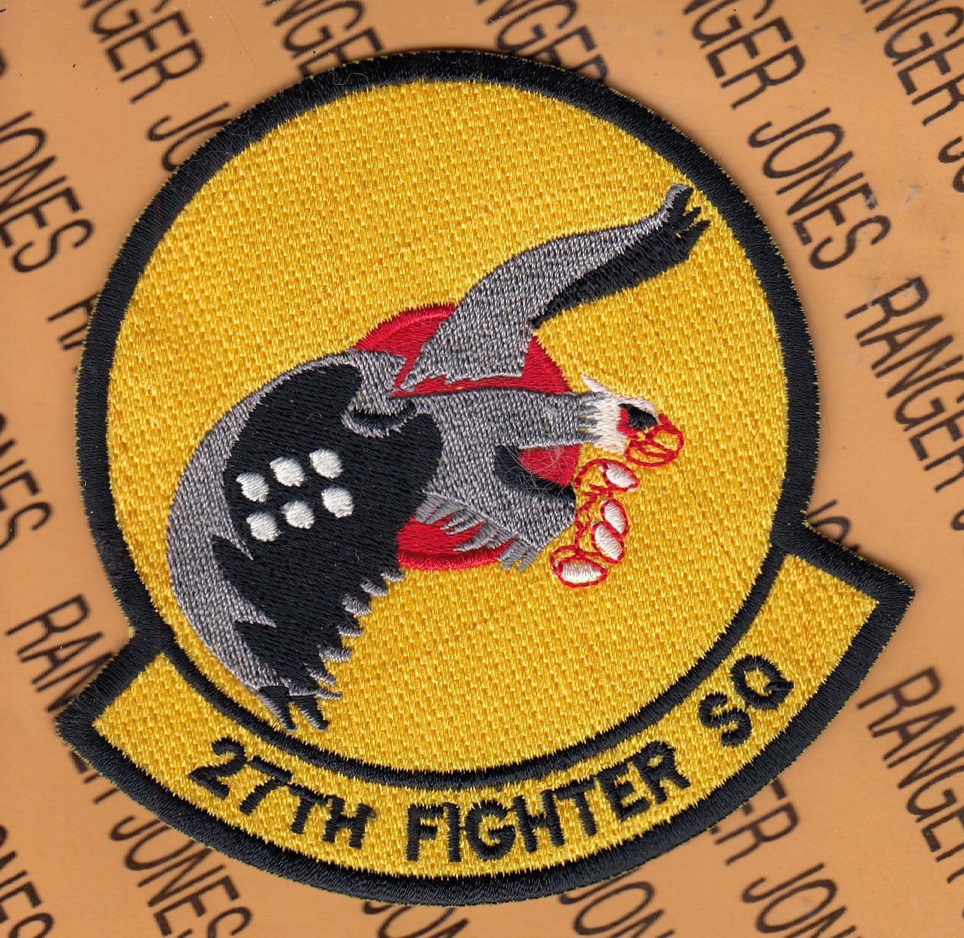 USAF Air Force 27th Fighter Squadron FS FIGHTIN' EAGLES ~4" patch c/e A