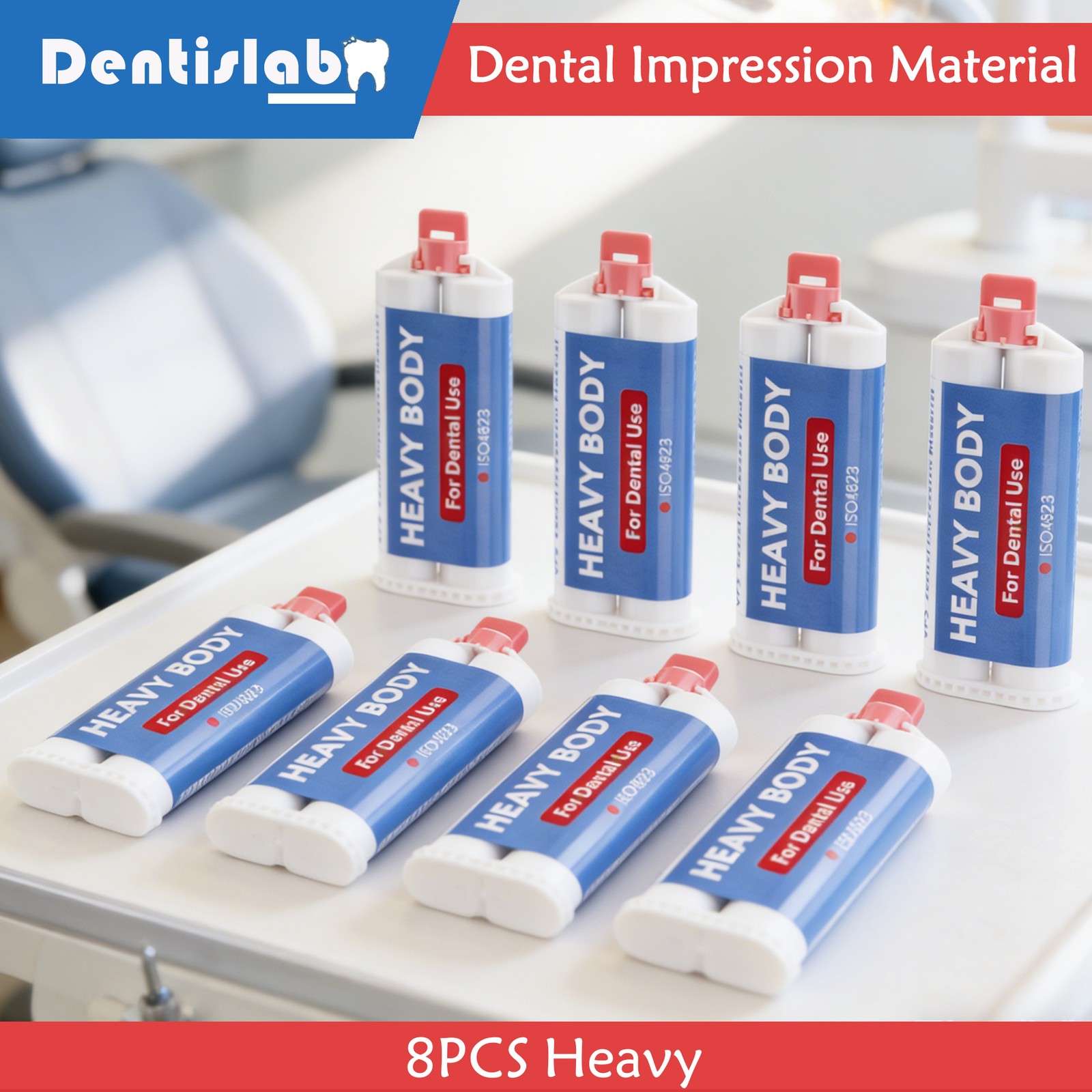 8PCS Dental VPS Impression Material Heavy Body Fast Set 50 ml Cartridges