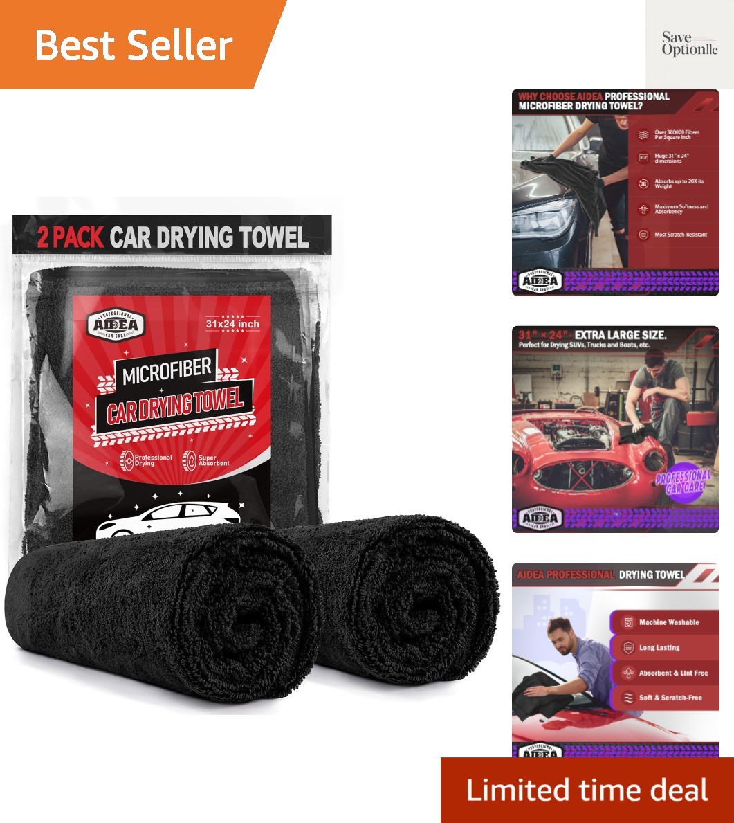 Microfiber Towels for Cars-2PK, Large Professional Car Drying Towel, Scratch-...