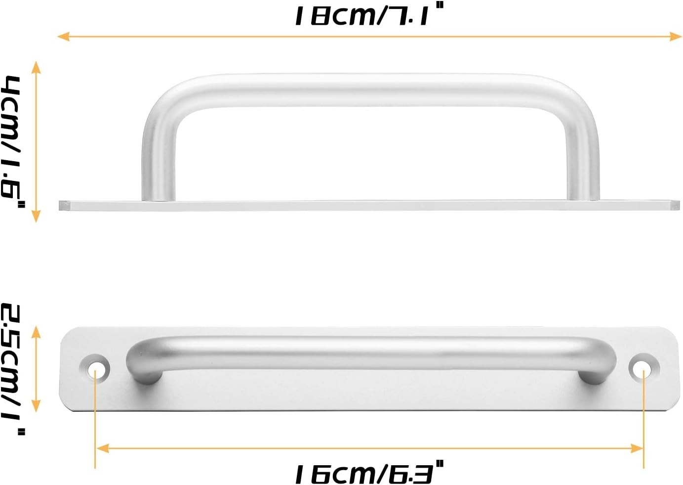 Stylish Sliding Barn Door Handle Set - 7.1 Inch Silver Pulls for Versatile Use