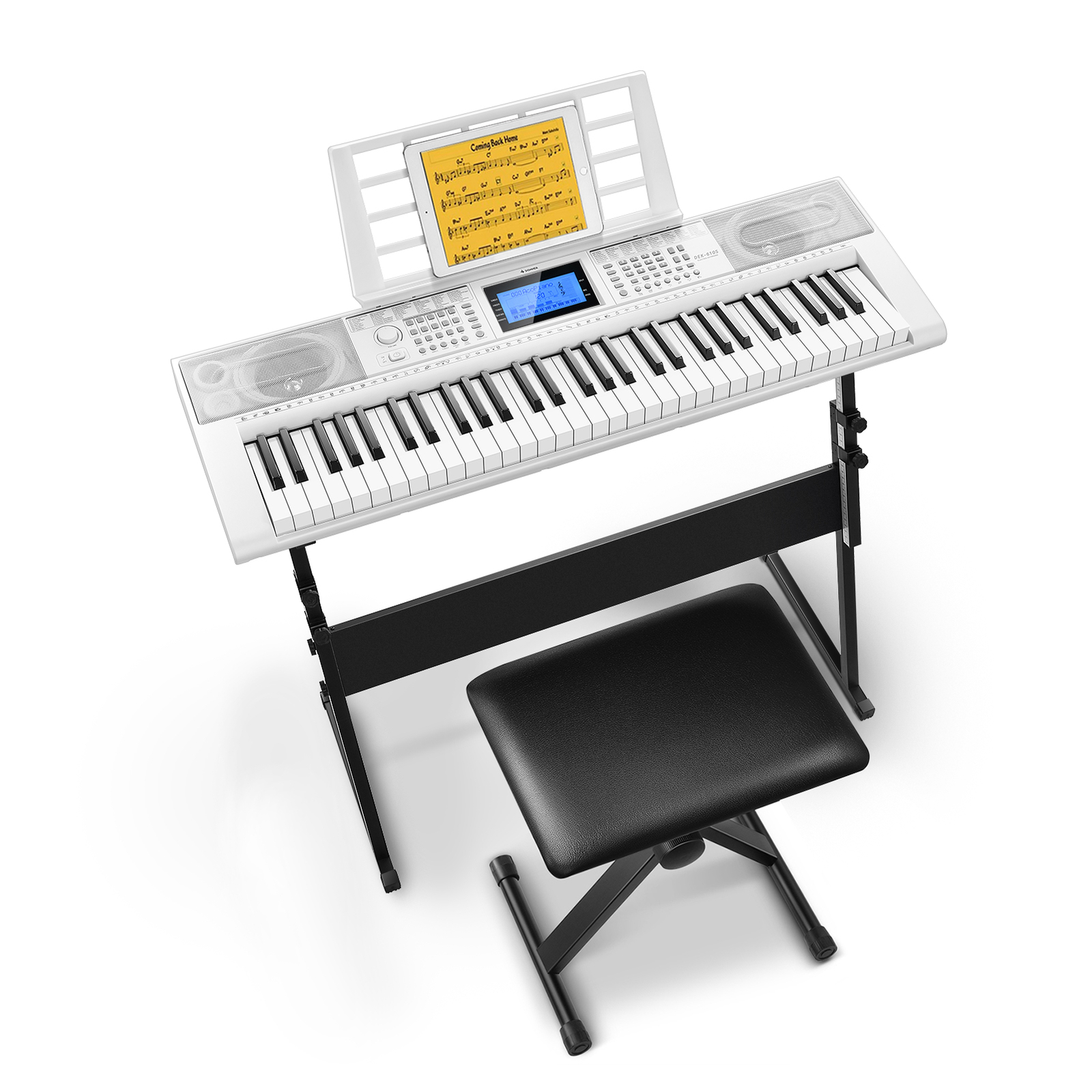 Donner DEK-610S 61 Key Electric Keyboard With Stand Bench 249 Tones 300 Rhythm
