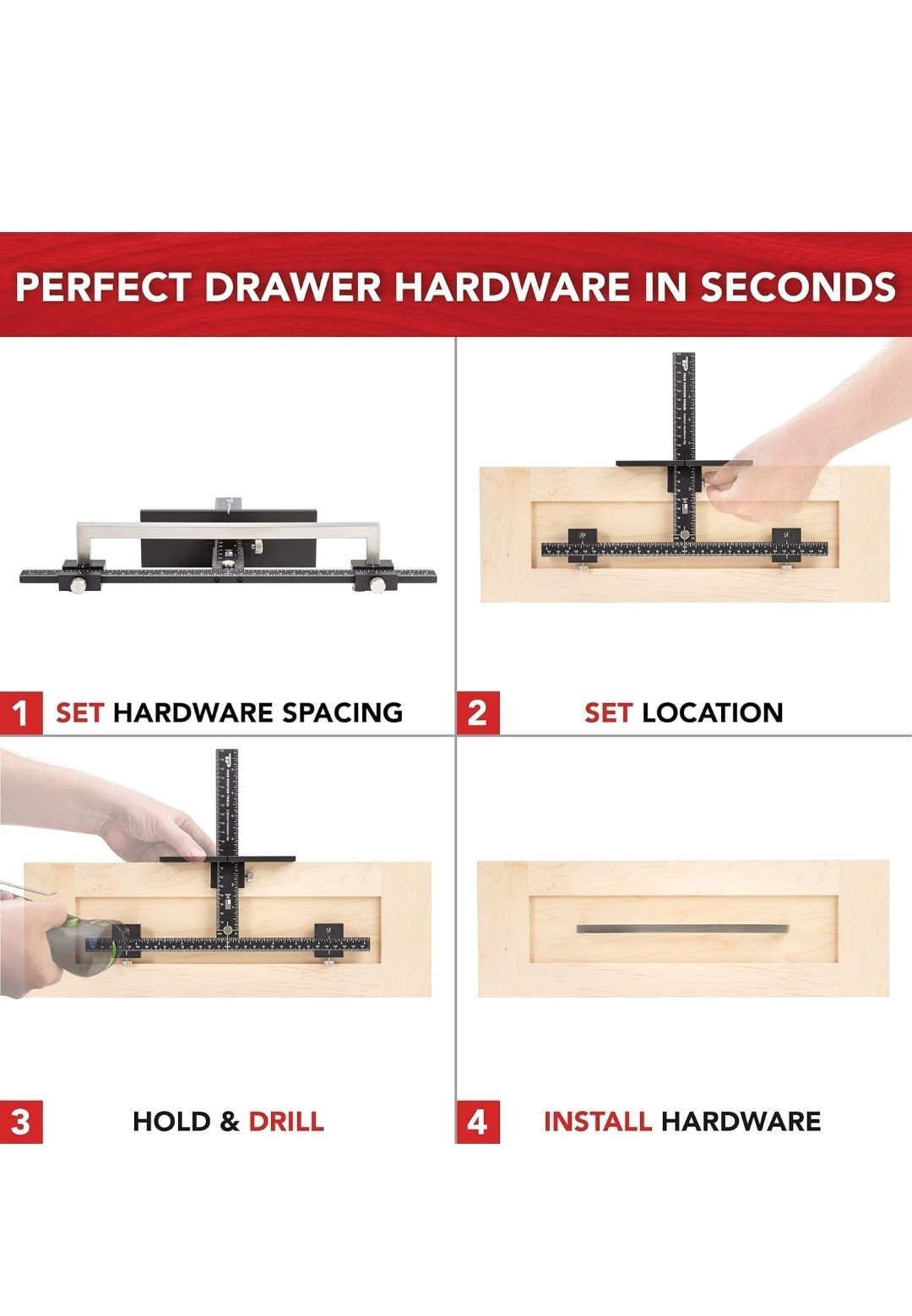 Cabinet Hardware Tool for Knobs and Pulls by True Position Tools