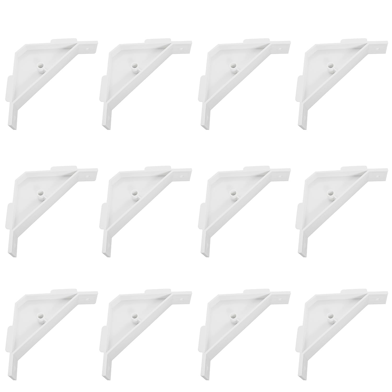 12 PCS White Plastic 90 Degree Cabinet Triangle Bracket Corner Support Braces
