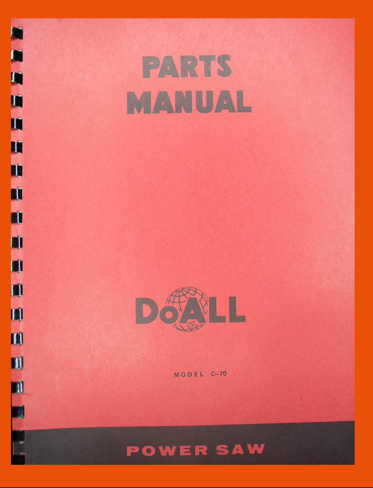 DoALL Model C-70 s/n 156-60600-156-732648 Horizontal Band Saw Parts Manual