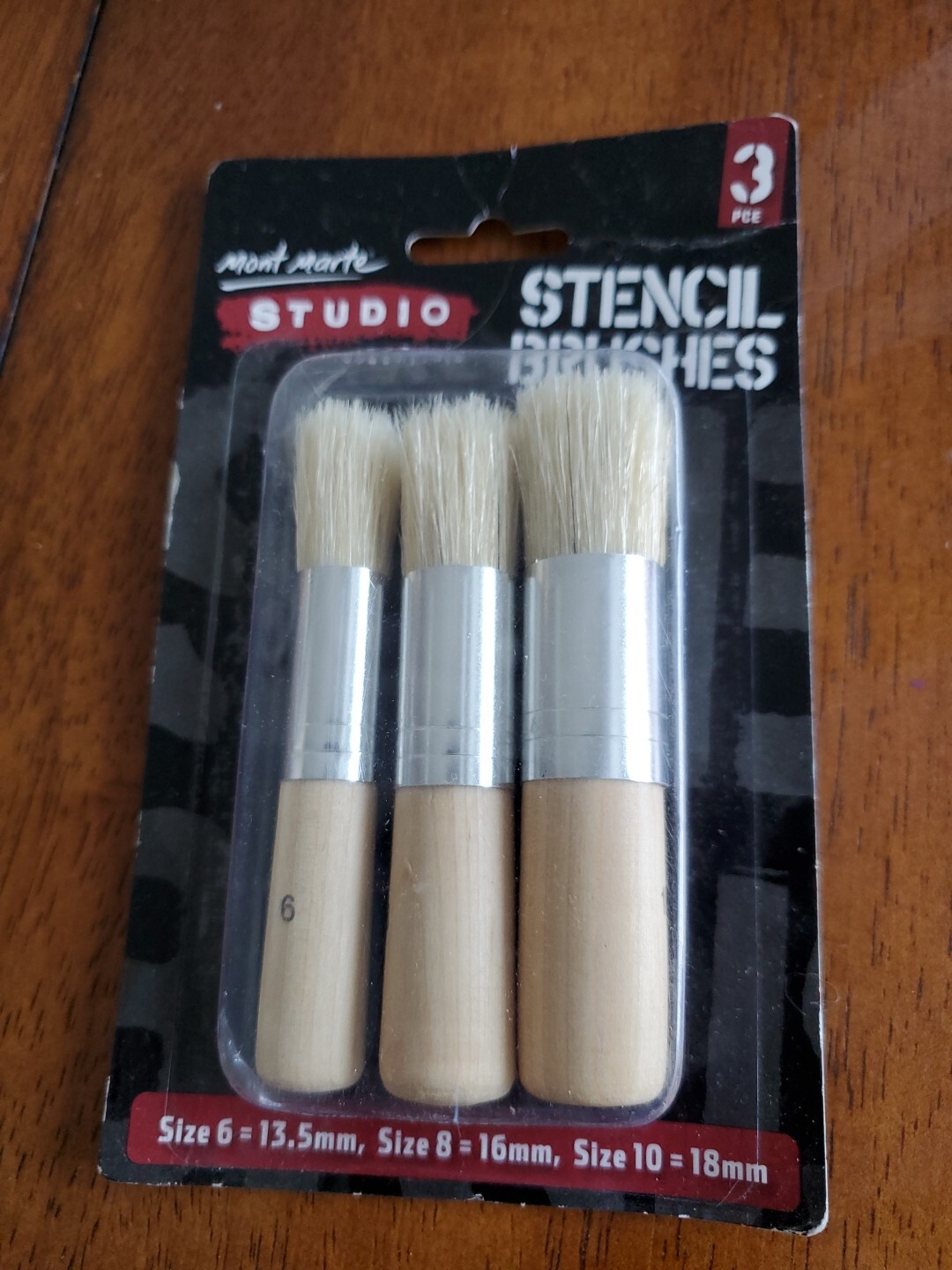 3pc Studio Stencil Brush Set Mont Marte Studio Artist Brushes Arts Craft Supply