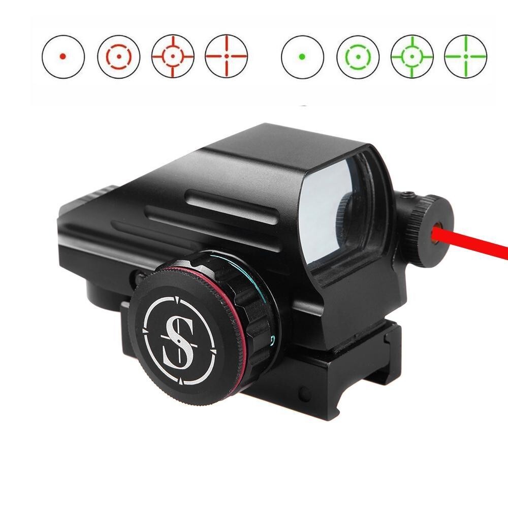 Sniper Red laser Holographic Red & Green Dot Laser Reflex Sight 4 Reticles