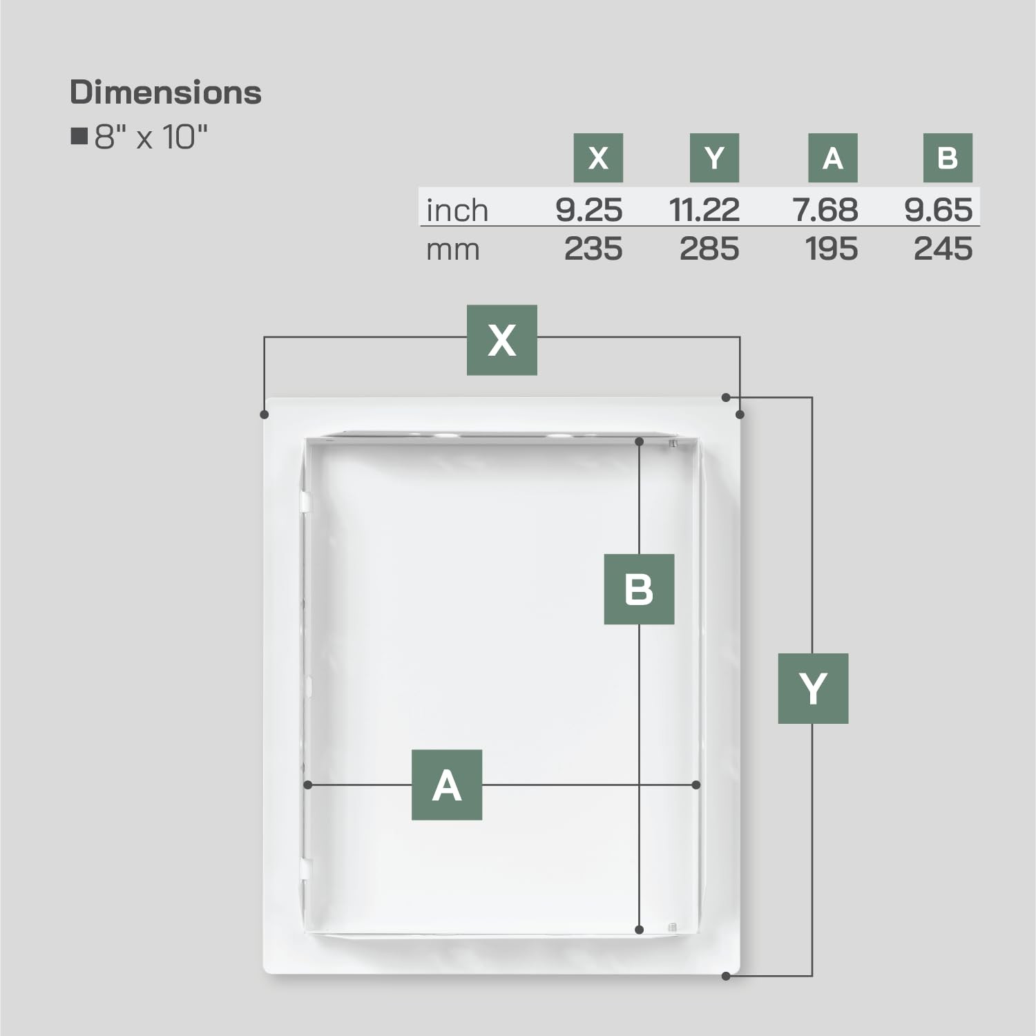 Vent Systems 8'' x 10'' Inch White Metal Access Panel - Easy Access Doors - Acce