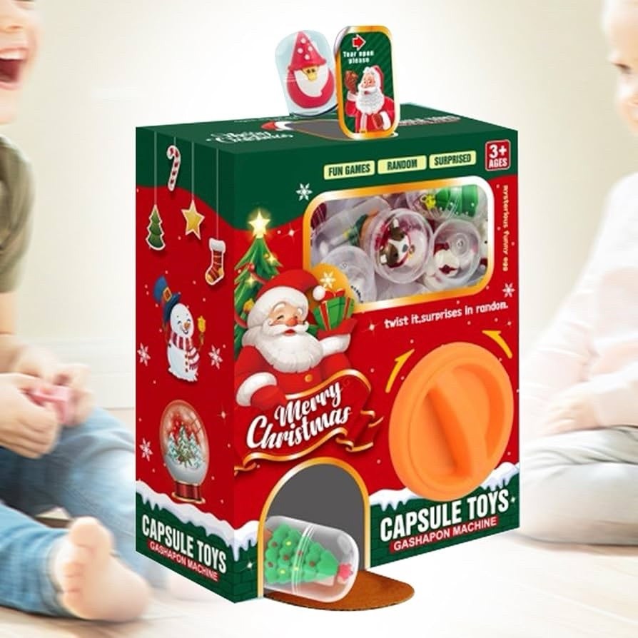 Claw Machine Christmas Vending Machines Pretend Play with 6 Eggs