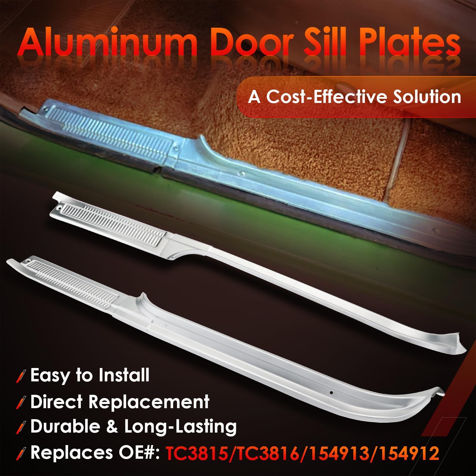 Door Sill Protector Kit LH & RH, Compatible with 1973-1977
