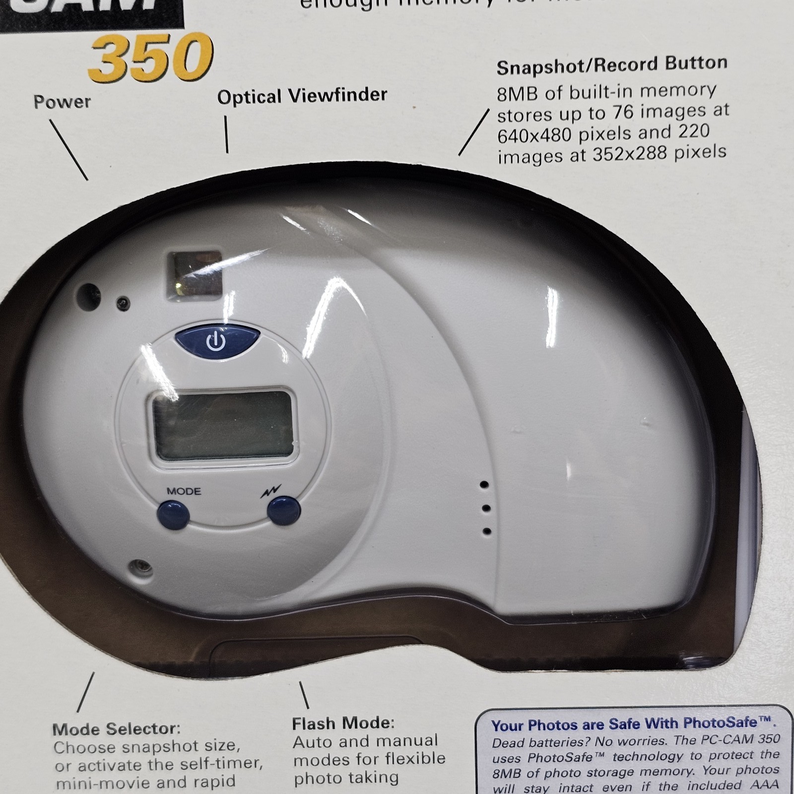 Creative PC-CAM 350 Webcam & Digital Camera with Strobe Flash USB 8MB Memory NEW