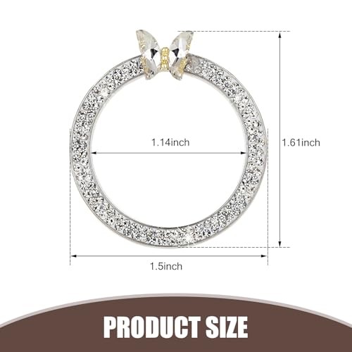 Bling Ignition Start Switch Decorative Ring, Inlaid Rhinestone 1 PC White