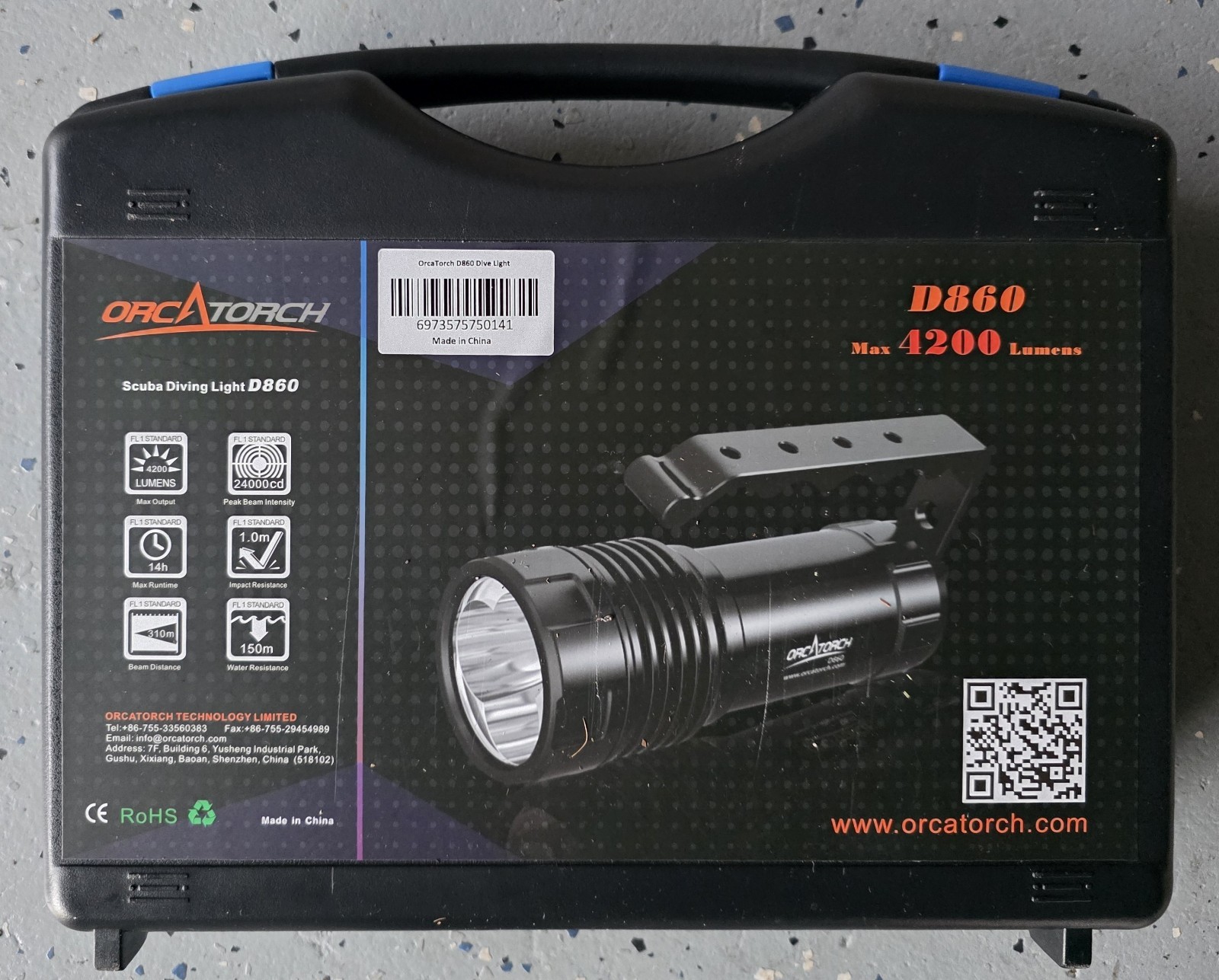 OrcaTorch D860 4200 Lumen High Performance Dive Light