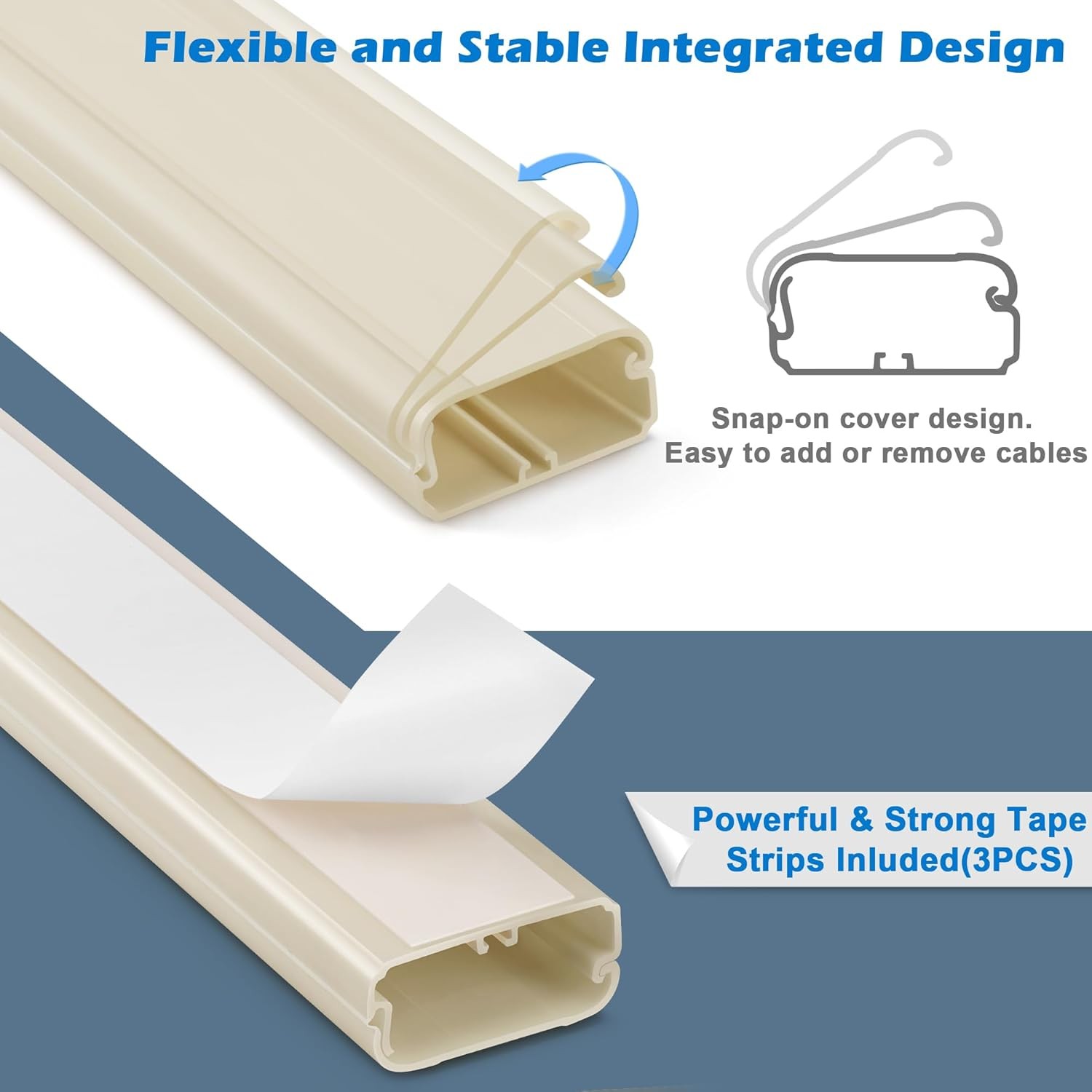 TV Cord Hider - 39in(3xL13in) Covers for Wall Mounted Large, Beige