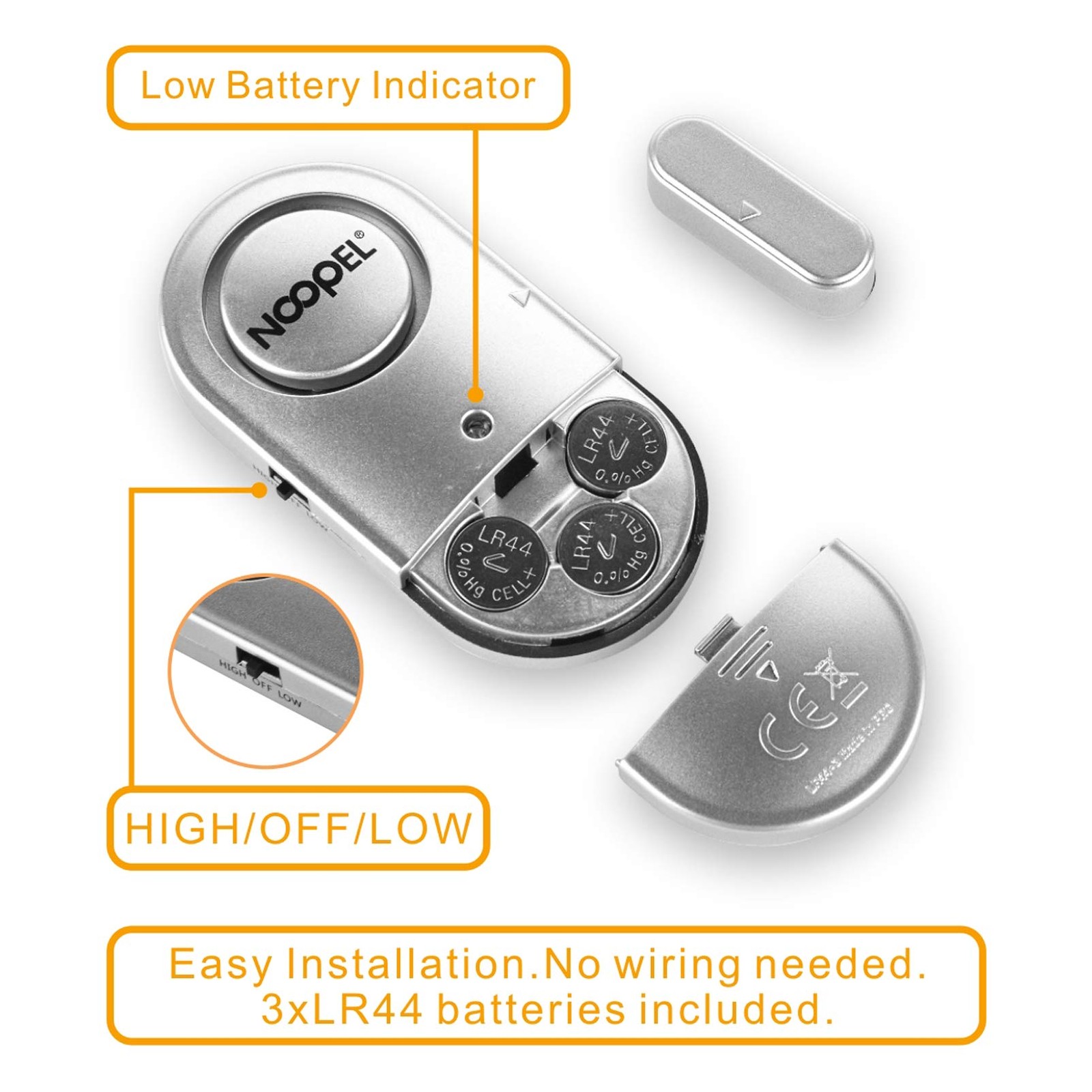 Door Alarms When Opened 2 Pack, New Version with Two Volume Levels, Window Al...