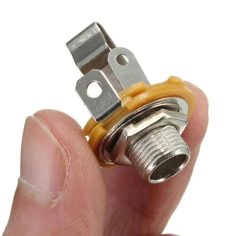 10pc Electric Guitar Input Jack 6.35mm Stereo Active Pickup Output Socket Audio*