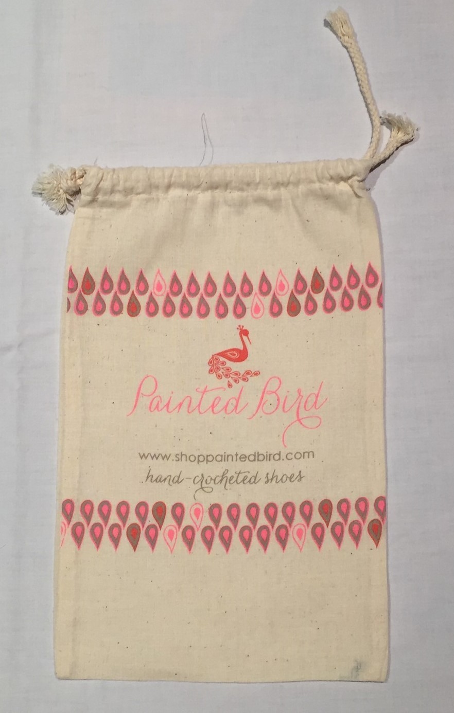 PAINTED BIRD Drawstring Logo Dust Bag - 7" X 11 3/4"