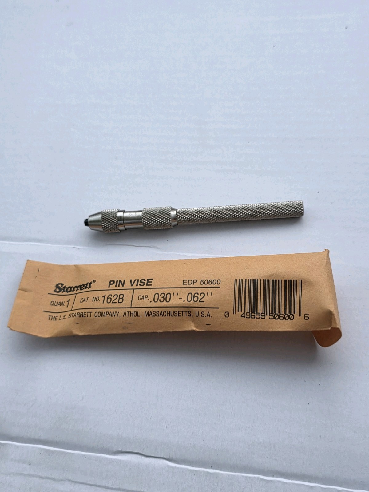 Starrett 162B Pin Vise .030-.062 With Box