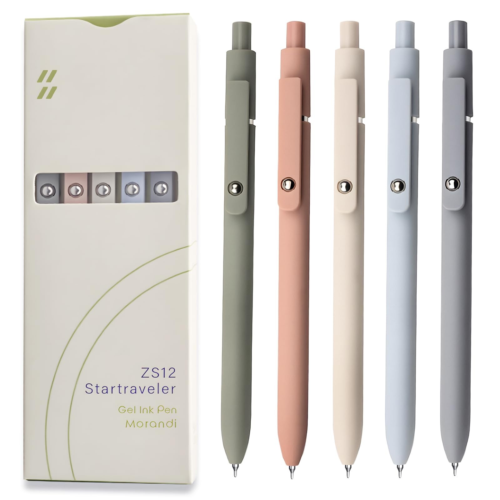 UIXJODO Gel Pens, 5 Pcs 0.5mm Black Ink Pens Fine Point Smooth Writing Pens, Hig