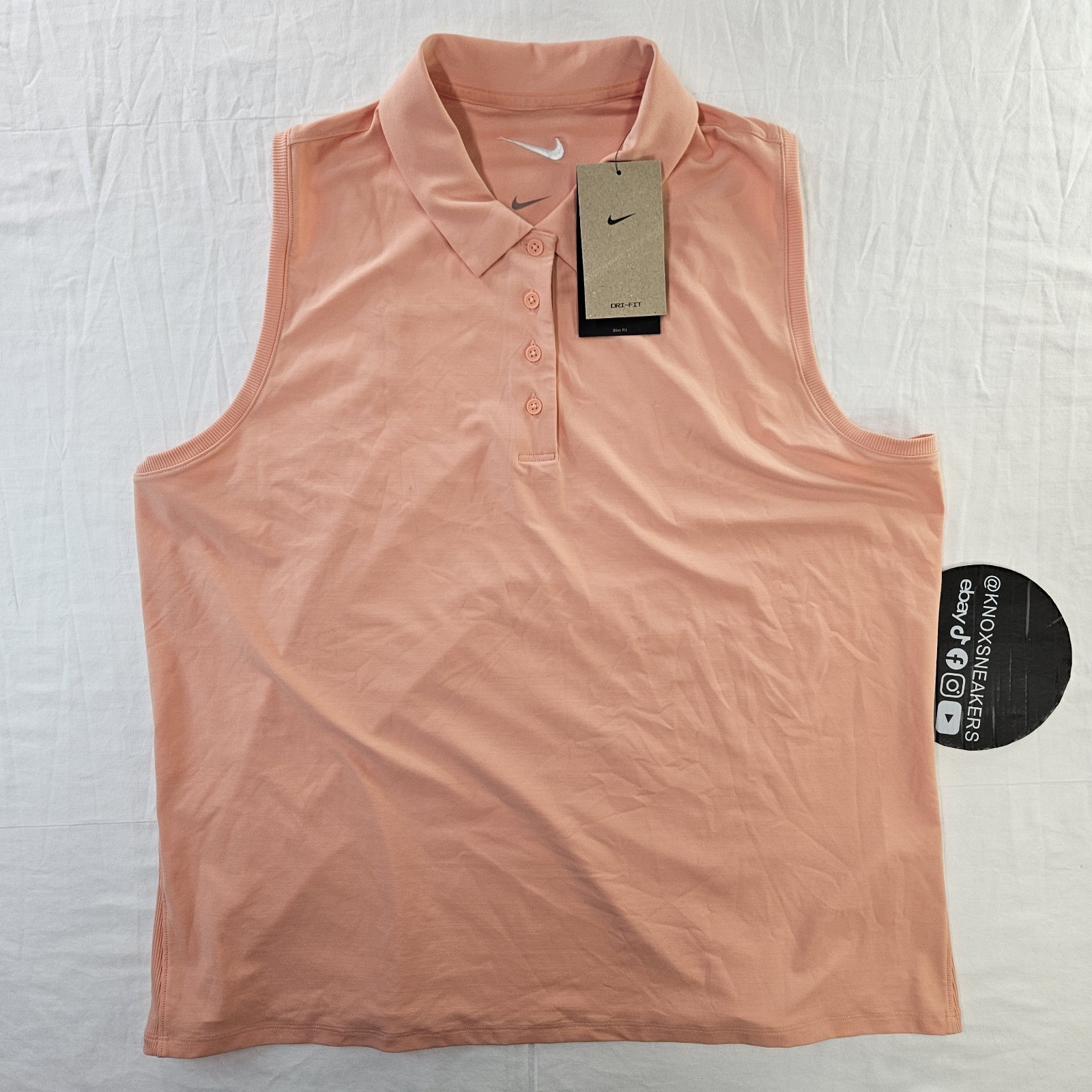 Nike Dri-Fit Victory Golf Polo Apricot Agate FQ1572 844 Women's Size XSmall