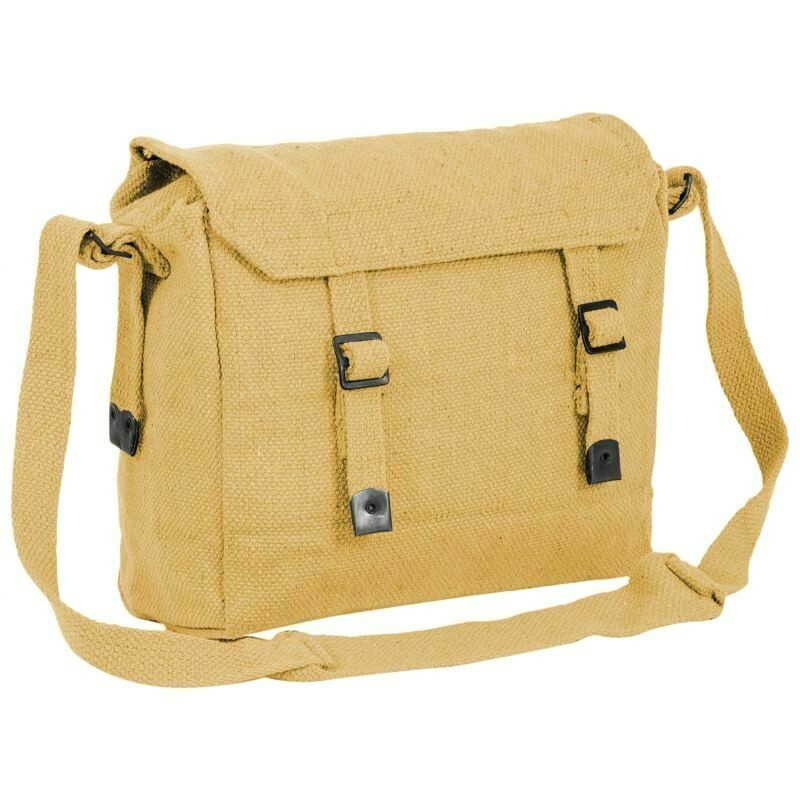 MILITARY MESSENGER BAG Heavy duty canvas satchel Desert sand Army haversack
